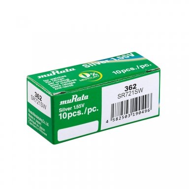 Pilas de botón Murata 362 (SR58 / SR721 SW) Caja 10 unidades